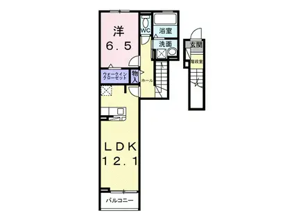 ウェルコナン Ⅰ(1LDK/2階)の間取り写真
