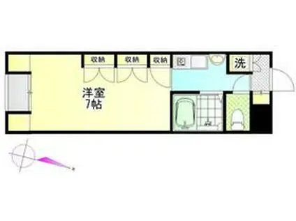 K2フラット(1K/2階)の間取り写真