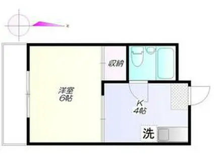 ヴィレッジ・1(1K/3階)の間取り写真
