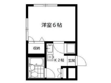 IMPERIAL八番館(1K/1階)の間取り写真