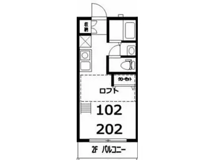 エヴァーグリーン小平(ワンルーム/1階)の間取り写真