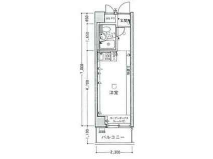 荻窪スカイレジテル(ワンルーム/5階)の間取り写真