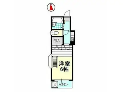 ドリームハウス萩丘(1K/2階)の間取り写真