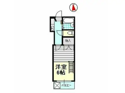 ドリームハウス萩丘(1K/2階)の間取り写真