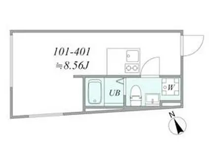 TRIAS329(1K/2階)の間取り写真