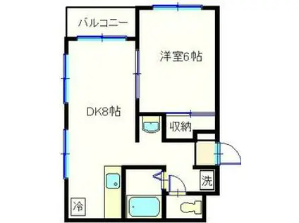 エスートピア柏(1DK/3階)の間取り写真