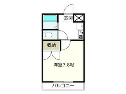 LIBERTY穂積(1K/2階)の間取り写真