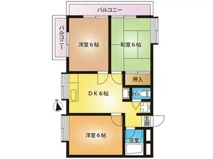 ハイツエルミドール(3DK/2階)の間取り写真