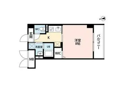 エルメンハイムⅡ(1K/4階)の間取り写真