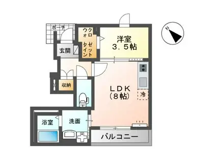 市原市姉崎アパート(1LDK/1階)の間取り写真