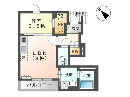 市原市姉崎アパート(1LDK/1階)の間取り写真