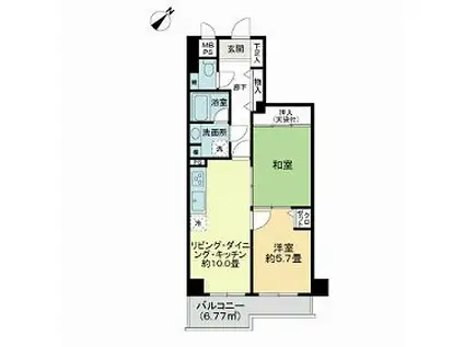 ライオンズマンション武蔵砂川第2(2LDK/3階)の間取り写真
