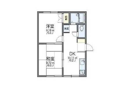 レオパレス草加西町(2DK/1階)の間取り写真