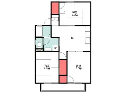 ビューラービアンカ(3DK/1階)の間取り写真