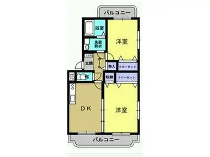 ユーミーリオプレットⅢ(2DK/1階)の間取り写真