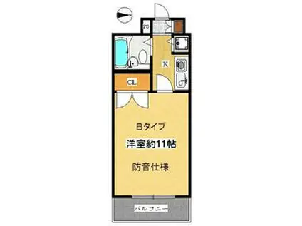 モーツァルトパーク戸田公園(1K/5階)の間取り写真