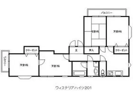ウィステリアハイツ(4DK/2階)の間取り写真