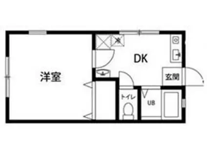 DOME-TAMA J棟(1DK/1階)の間取り写真