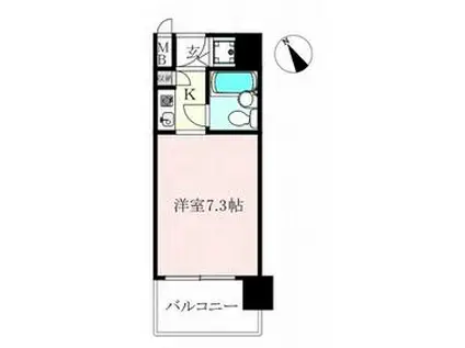 ハイネスベルシモンエルポート(1K/2階)の間取り写真