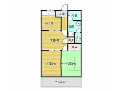 S.Sコーポ TERRA(3K/4階)の間取り写真