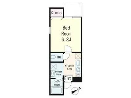 チェリオⅡ和 NAGOMI(1K/3階)の間取り写真