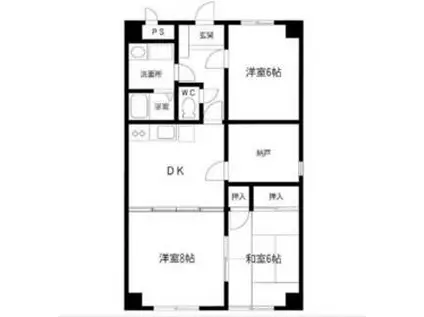 フィオーレ大山Ⅰ(3SDK/3階)の間取り写真