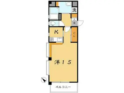 エスペランサⅡ(1K/2階)の間取り写真