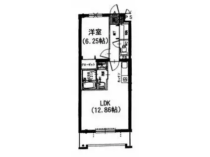 ミタカⅡ(1LDK/3階)の間取り写真
