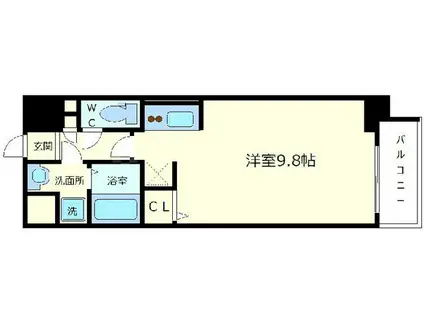 エグゼ大阪ドームⅡ(ワンルーム/8階)の間取り写真