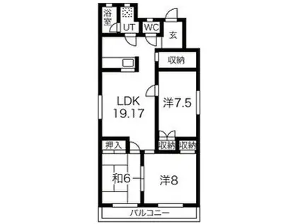 名鉄名古屋本線 加納駅(岐阜) 徒歩6分 2階建 築55年(3LDK)の間取り写真
