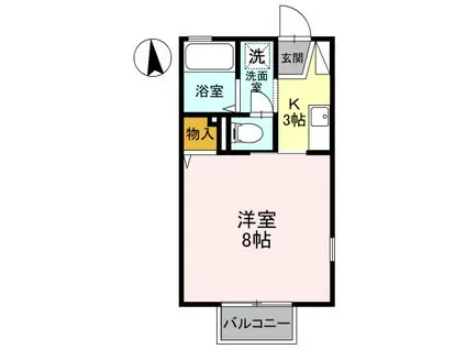 アースアイランドⅢ(1K/1階)の間取り写真