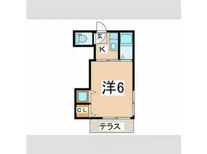 ハイツMZ(1K/1階)の間取り写真