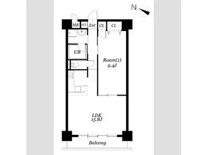 ROSE TOWER 元今泉(1LDK/10階)の間取り写真