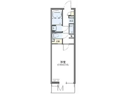 レオネクストアローマ稲毛(1K/2階)の間取り写真