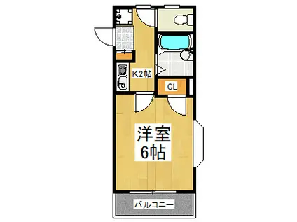 ノースビレッジⅡ(1K/3階)の間取り写真
