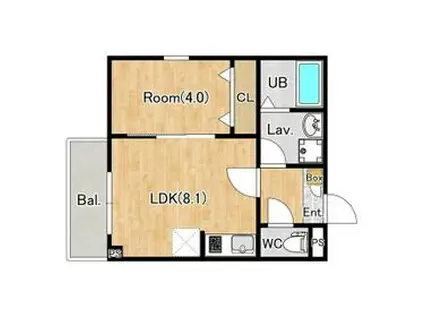 ジーメゾン春日部道順川戸(1LDK/3階)の間取り写真