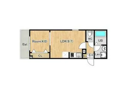 ジーメゾン春日部道順川戸(1LDK/3階)の間取り写真