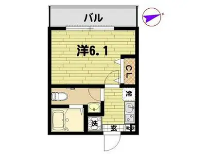 アザーレ・キュリオス長津田A(1K/2階)の間取り写真