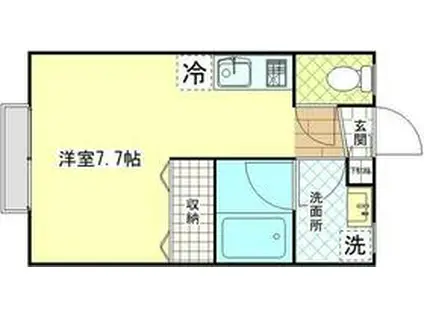 ハイツセゾン1(ワンルーム/1階)の間取り写真