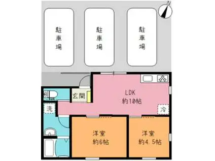 高崎線 桶川駅 徒歩34分 1階建 新築(2LDK)の間取り写真
