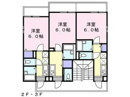 IRIS(1K/2階)の間取り写真
