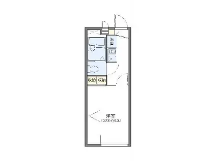 レオパレス高木(1K/1階)の間取り写真