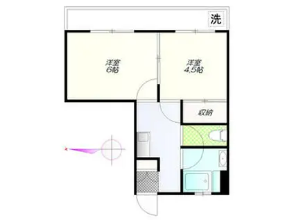 第一協友館マンション(2K/1階)の間取り写真