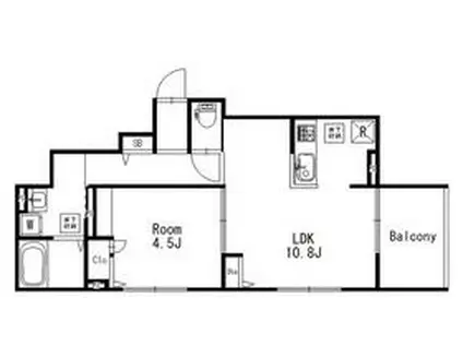 シャトネルA(1LDK/1階)の間取り写真