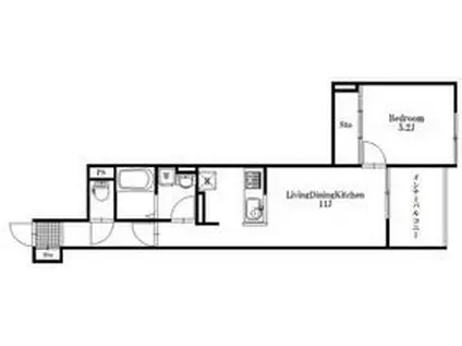 シャトネルB(1LDK/2階)の間取り写真