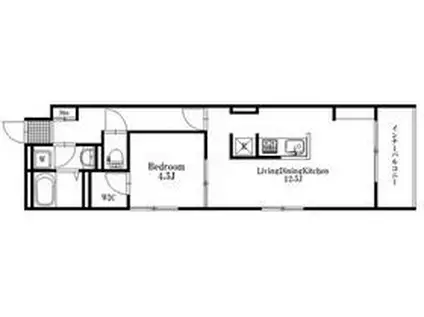 シャトネルB(1LDK/3階)の間取り写真