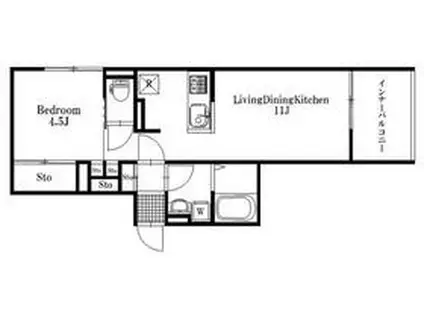シャトネルB(1LDK/3階)の間取り写真