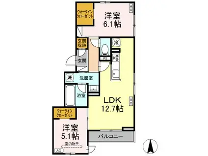 DーROOM長泉町竹原PJ 工事(2LDK/2階)の間取り写真