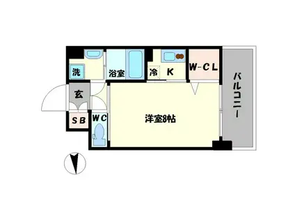 ミラージュパレス南堀江(1K/4階)の間取り写真