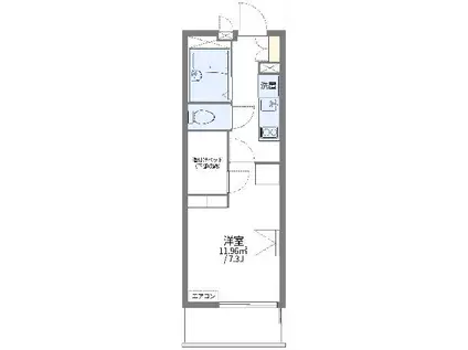 レオパレス武蔵野第2(1K/3階)の間取り写真
